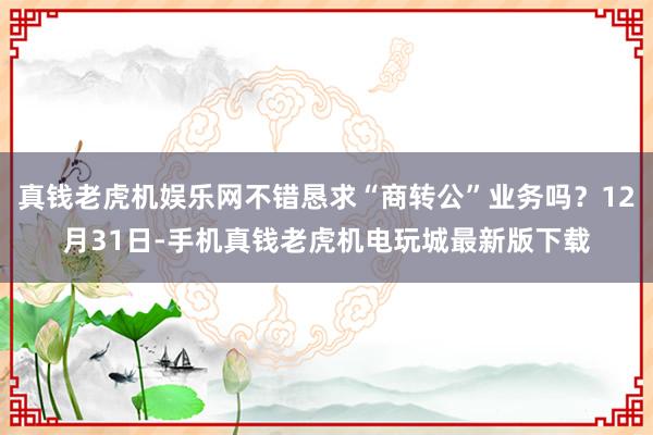 真钱老虎机娱乐网不错恳求“商转公”业务吗？12月31日-手机真钱老虎机电玩城最新版下载